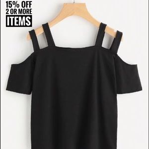 Open Shoulder Double Strap Tee